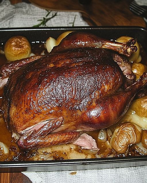 Roast Goose with Apples and Thyme