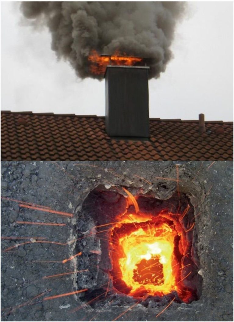 What to do if soot catches fire in the chimney?