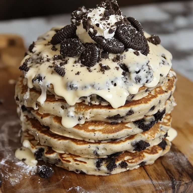 Oreo-Pfannkuchen mit Frischkäse-Topping