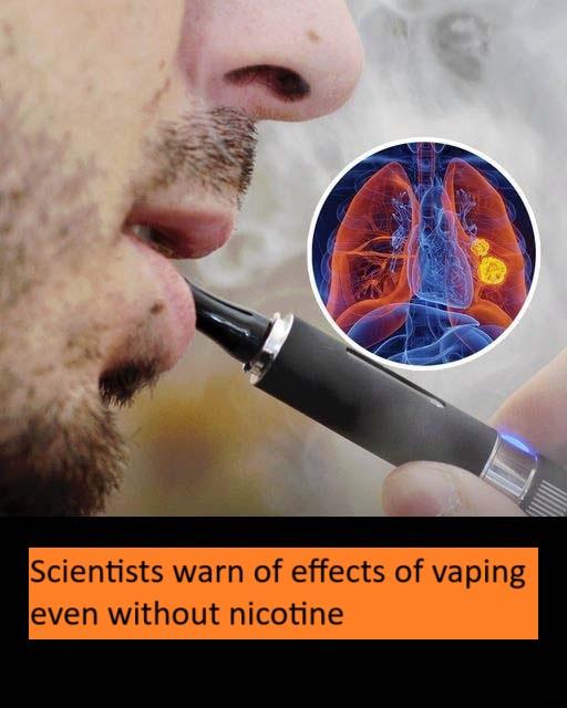 Scientists warn of effects of vaping even without nicotine