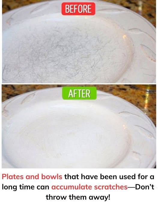 Plates and bowls that have been used for a long time can accumulate scratches