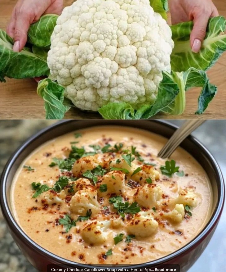 « Creamy Cheddar Cauliflower Soup with a Hint of Spice: A Comforting Bowl of Flavor »