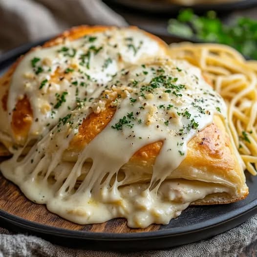 Chicken Alfredo Airfryer Calzones