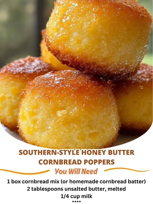 Southern-Style Honey Butter Cornbread Poppers: A Sweet and Savory Delight!