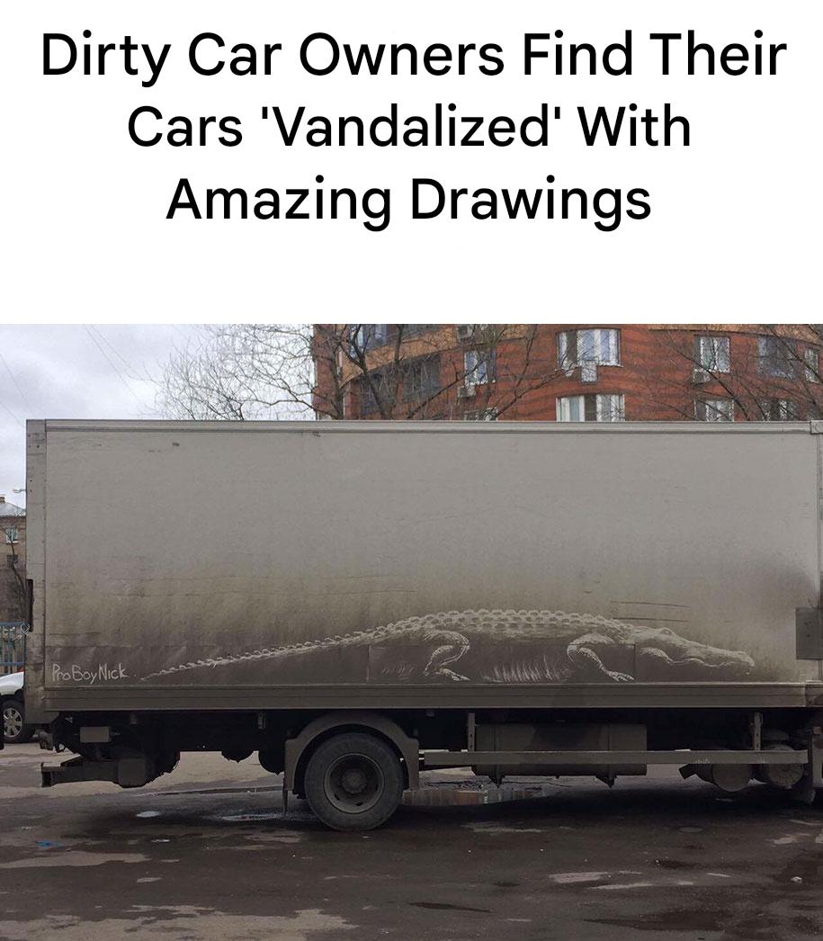 Dirty car owners find their cars ‘vandalized’ with surprising drawings