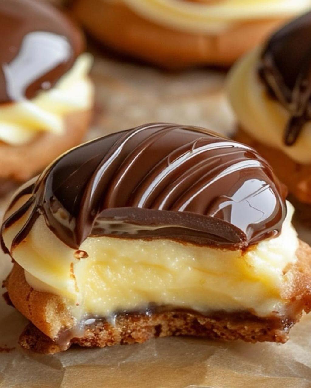 Boston Cream Pie Cookie Bites