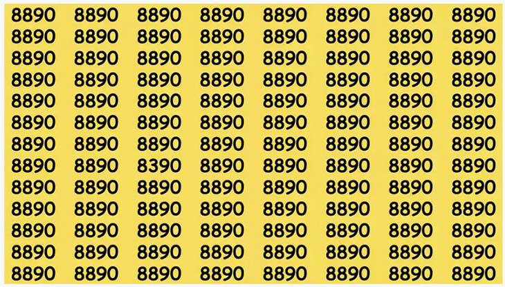 If you have an eagle eye, find the number 8390 in less than 20 seconds!