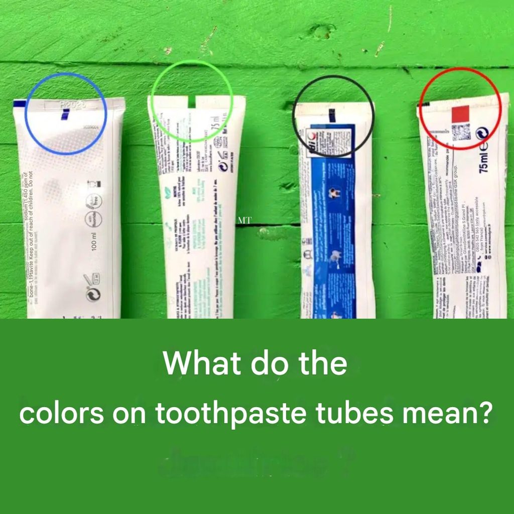 What do the colors on toothpaste tubes mean?