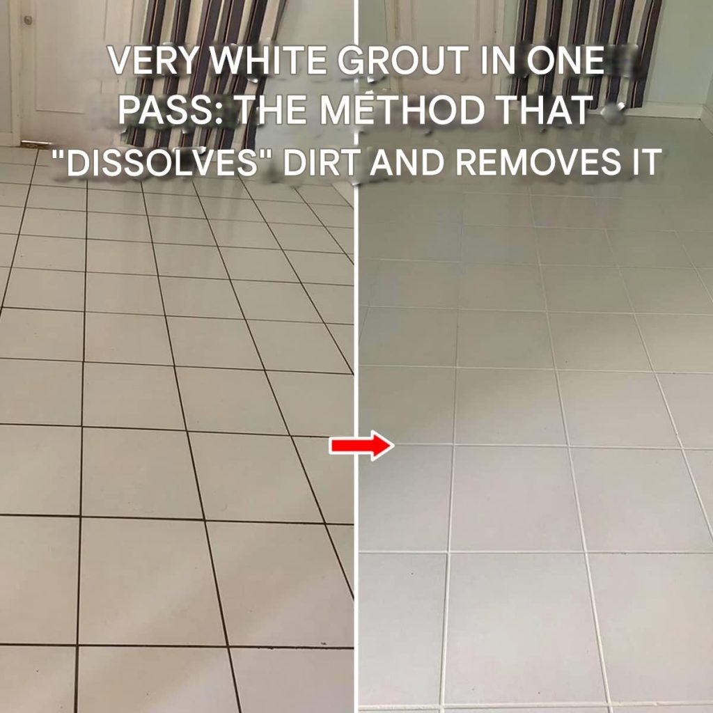 Very white grout in one pass: the method that “dissolves” dirt and removes it