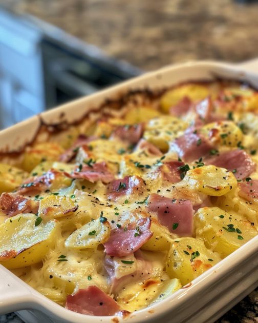 Baked Ham and Potato Gratin