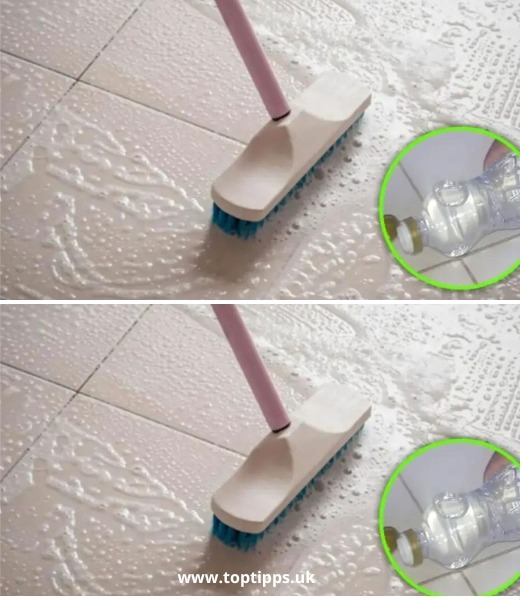 A vinegar floor cleaning recipe that removes grout and leaves no streaks