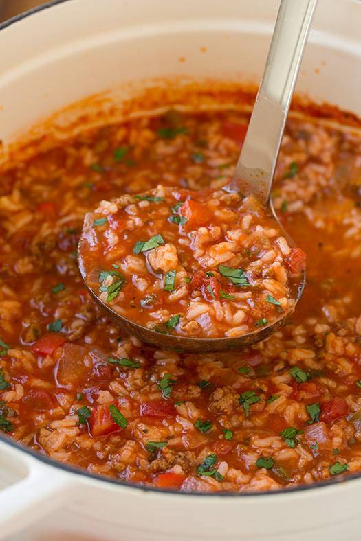 Homemade Stuffed Pepper Soup