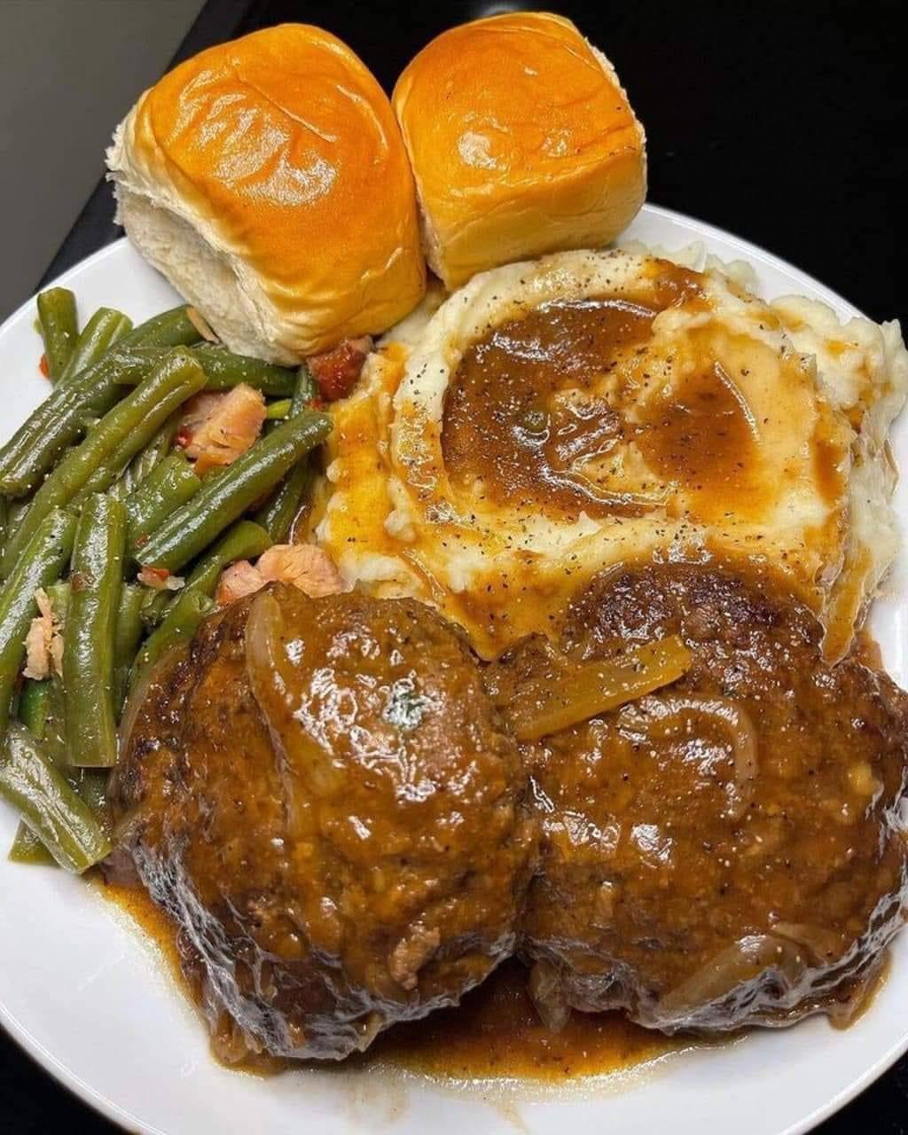 Hamburger Steak with Creamy Onion Gravy