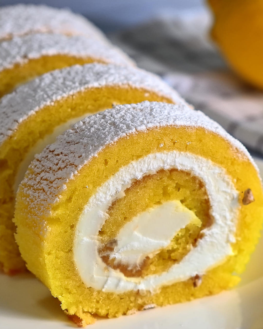 Velvet Lemon Cream Roll Cake