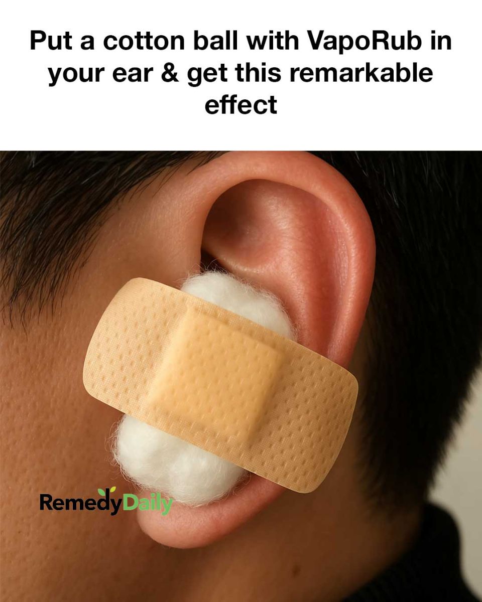 Put a cotton ball with VapoRub in your ear & get this remarkable effect