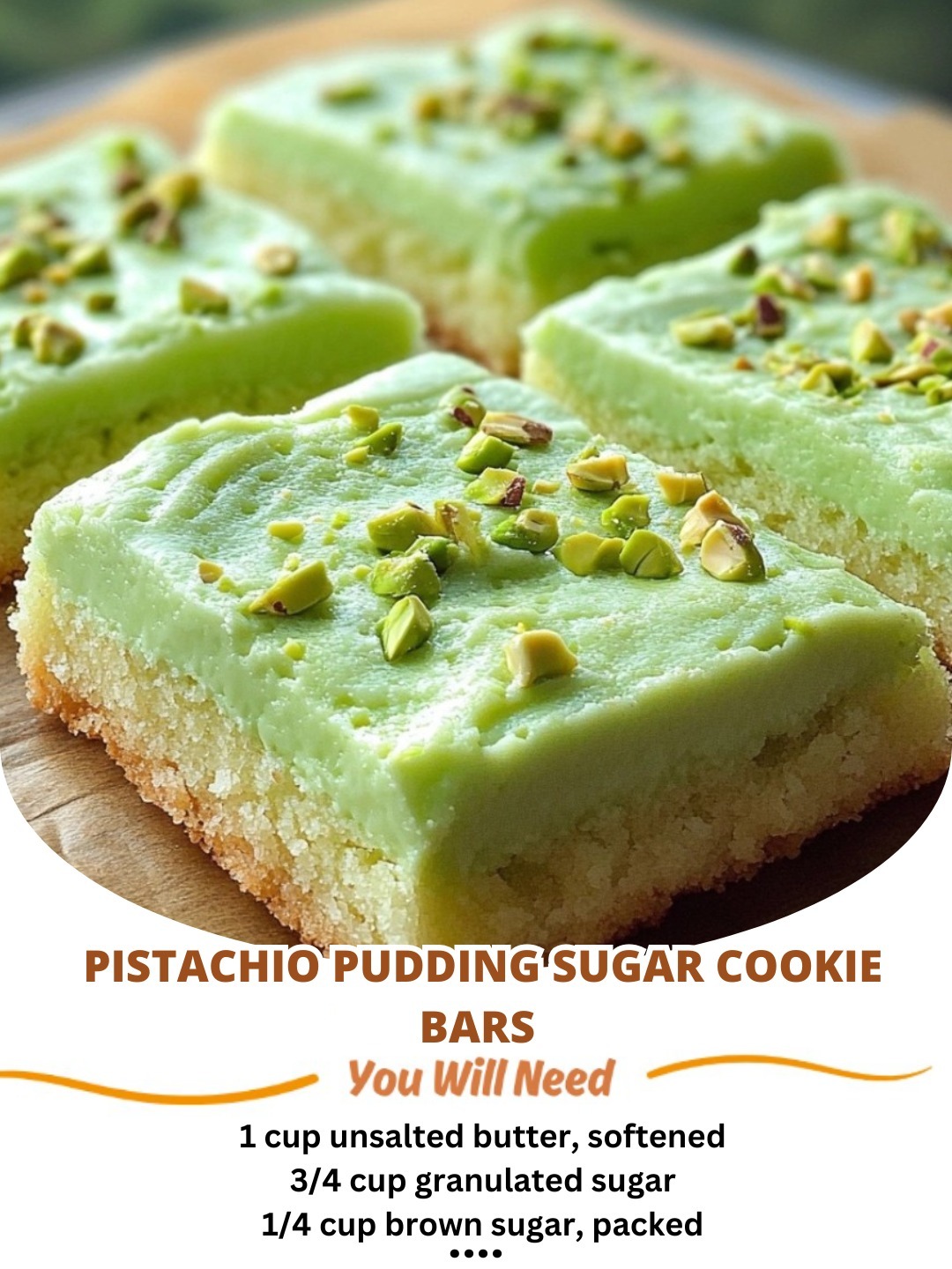 Pistachio Pudding Sugar Cookie Bars 😋💚