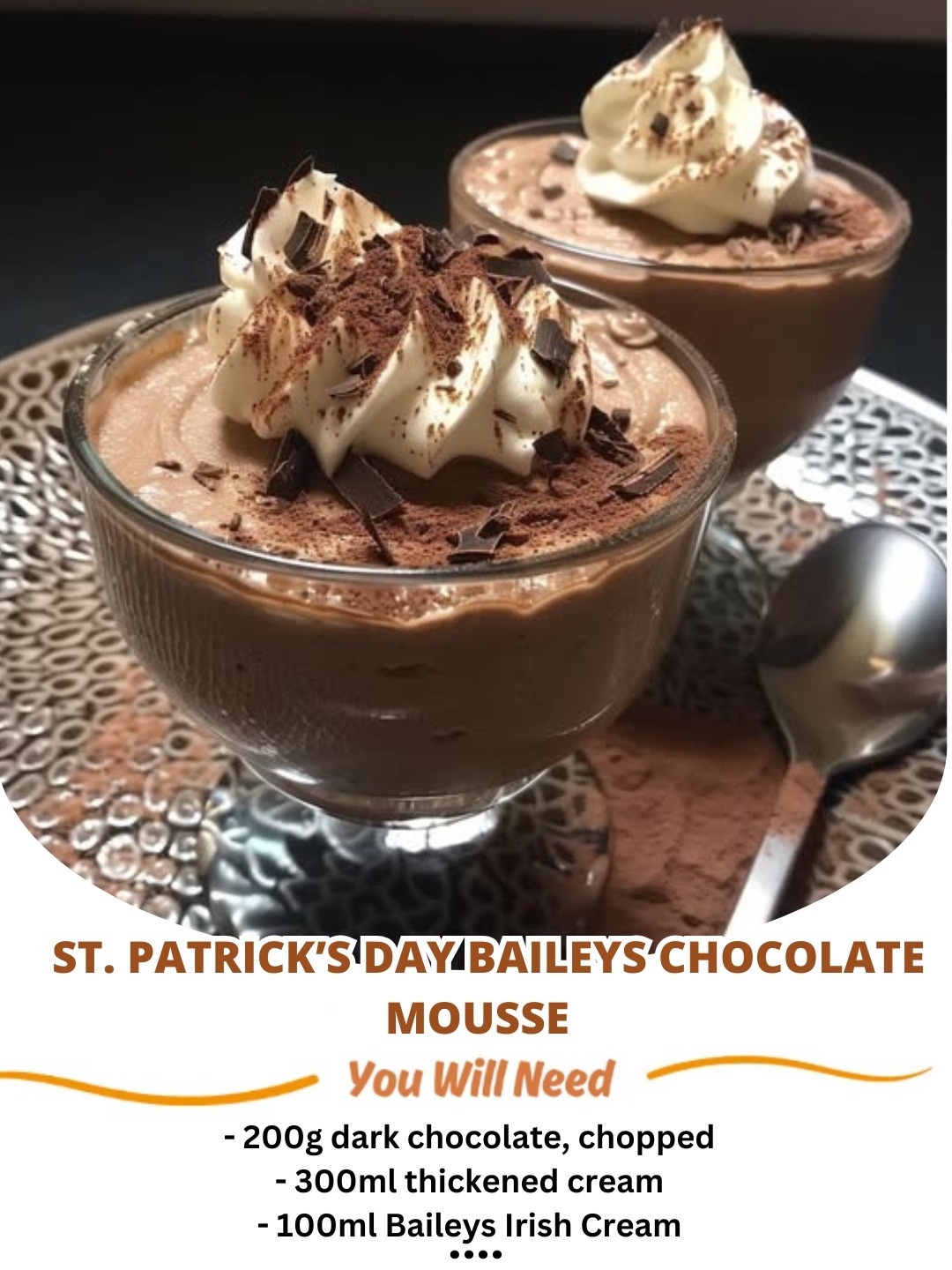 St. Patrick’s Day Baileys Chocolate Mousse