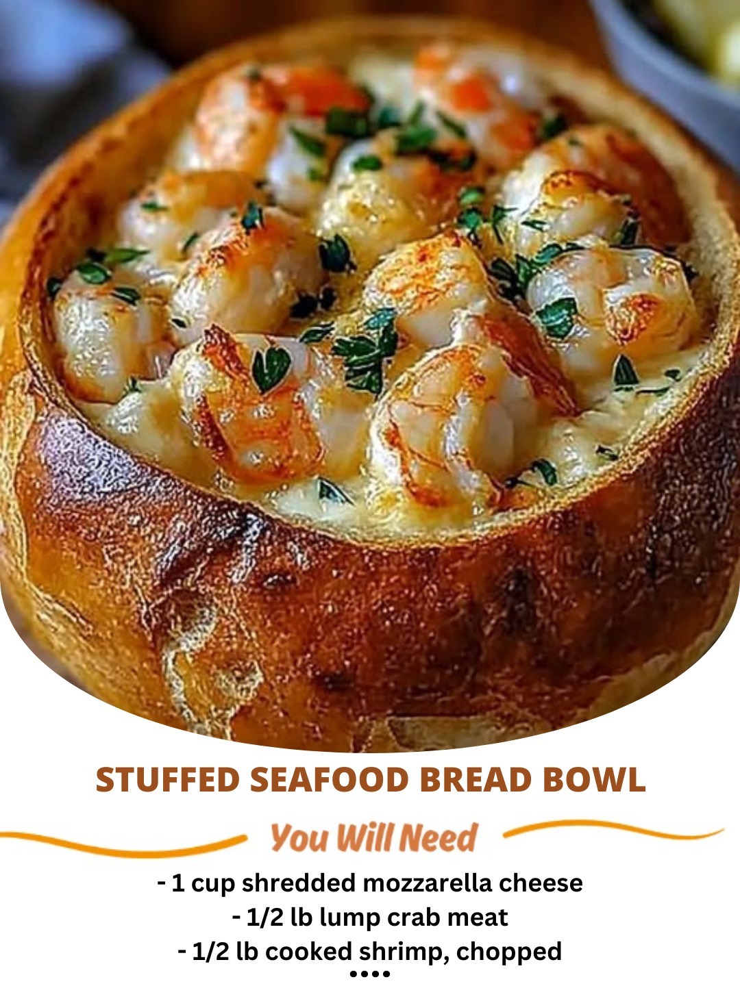 Stuffed Seafood Bread Bowl 🥖🦐🦀