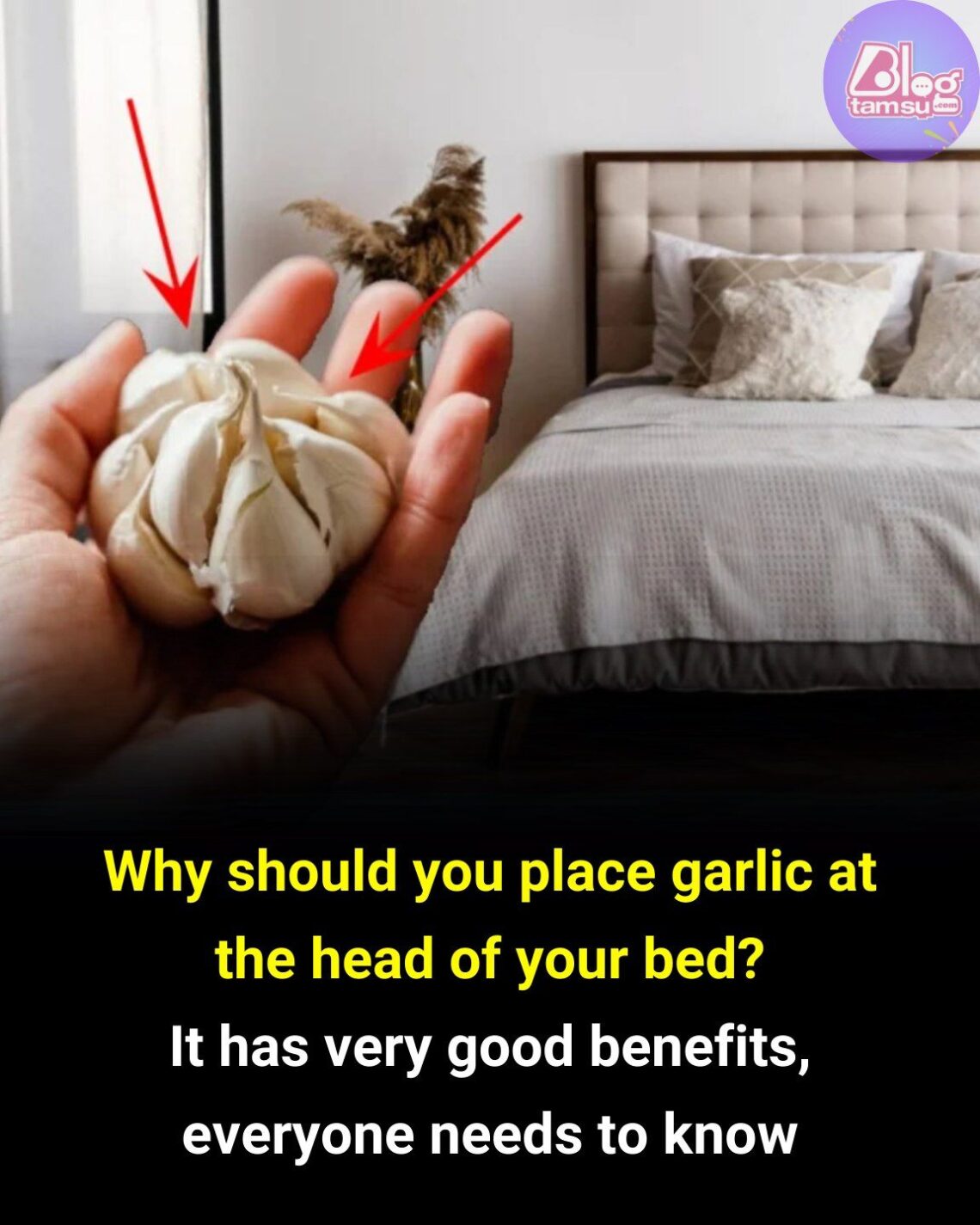 Why should garlic be placed at the head of the bed when sleeping at night?