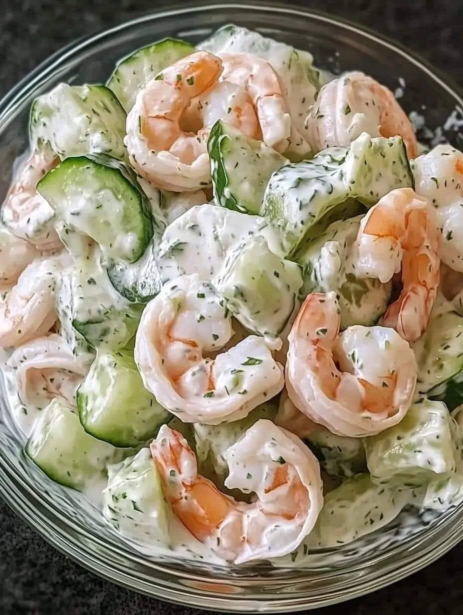 best Creamy Cucumber Shrimp Salad