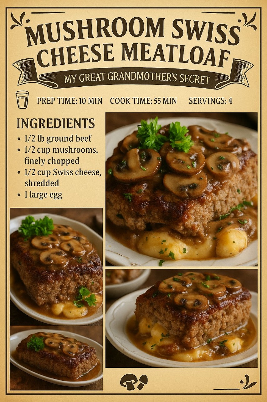 Mushroom Swiss Cheese Meatloaf