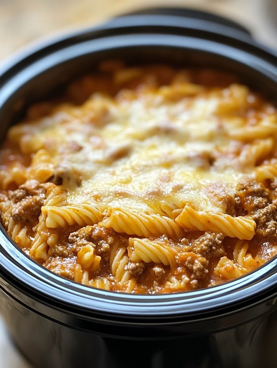Slow Cooker Cheesy Lasagna Pasta