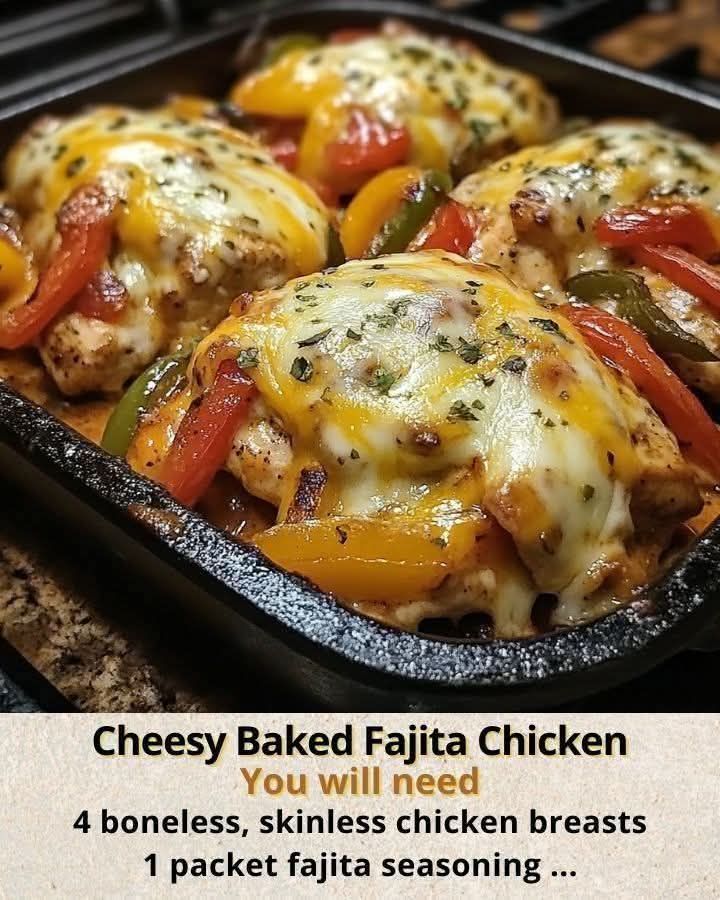 Best Cheesy Baked Fajita Chicken