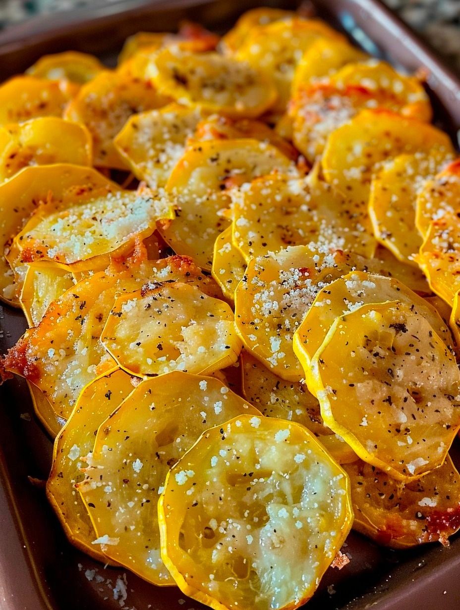 Baked Yellow Squash with Parmesan Topping