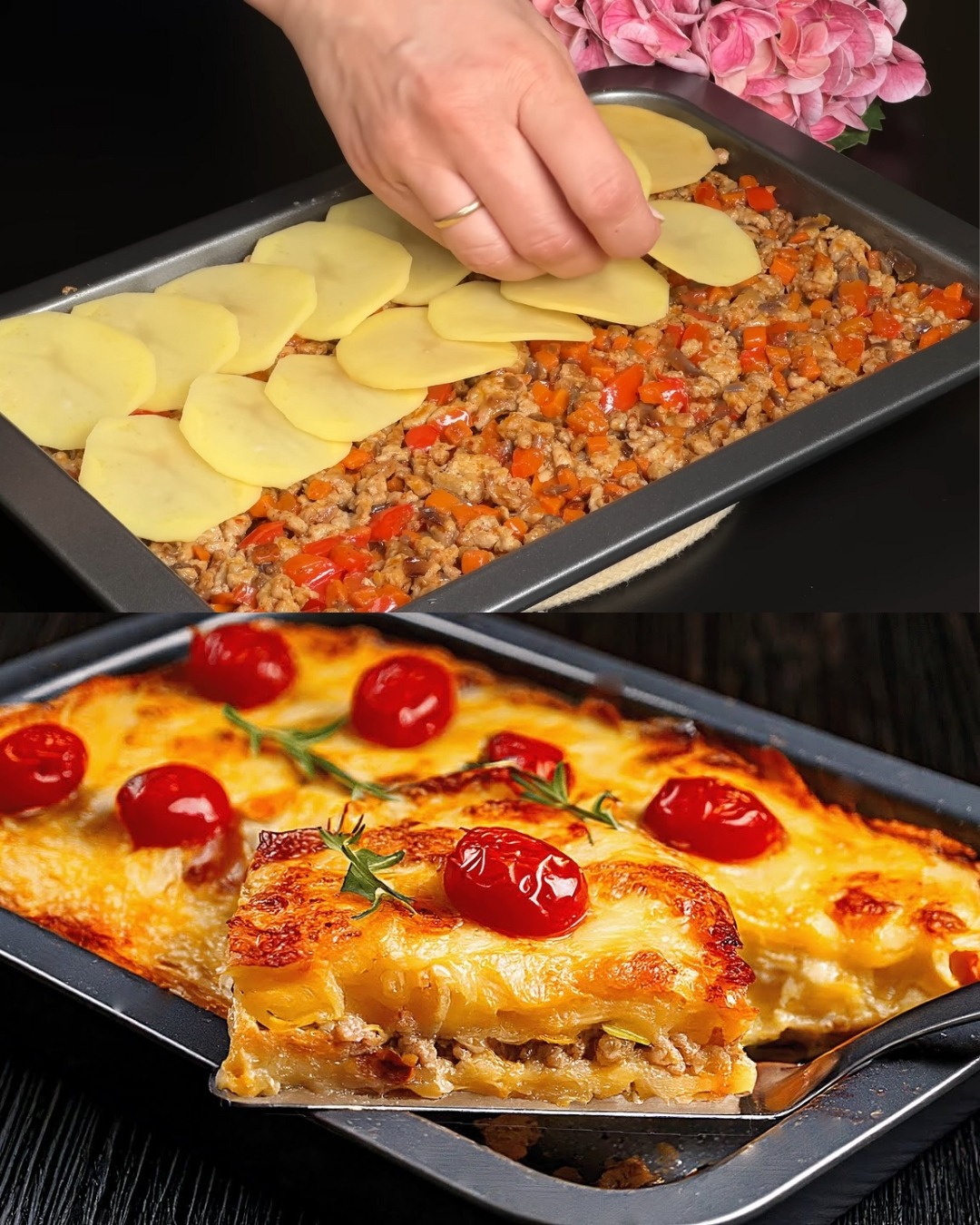 Italian-Inspired Layered Egg, Meat & Potato Bake