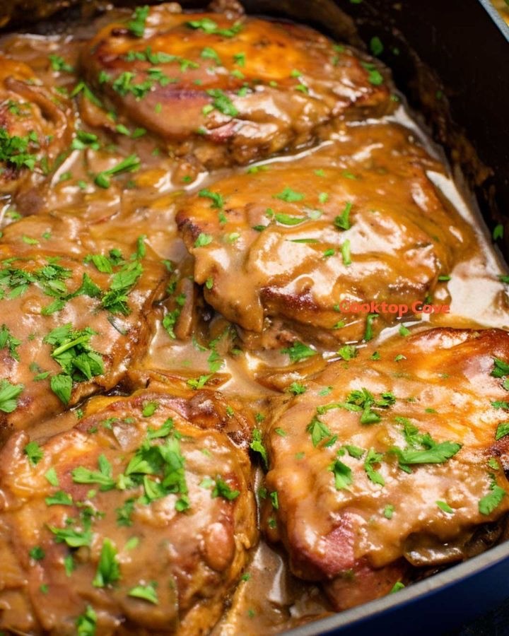 This is called “Pork Chop Supreme” and my hubby always feels like a king eating it