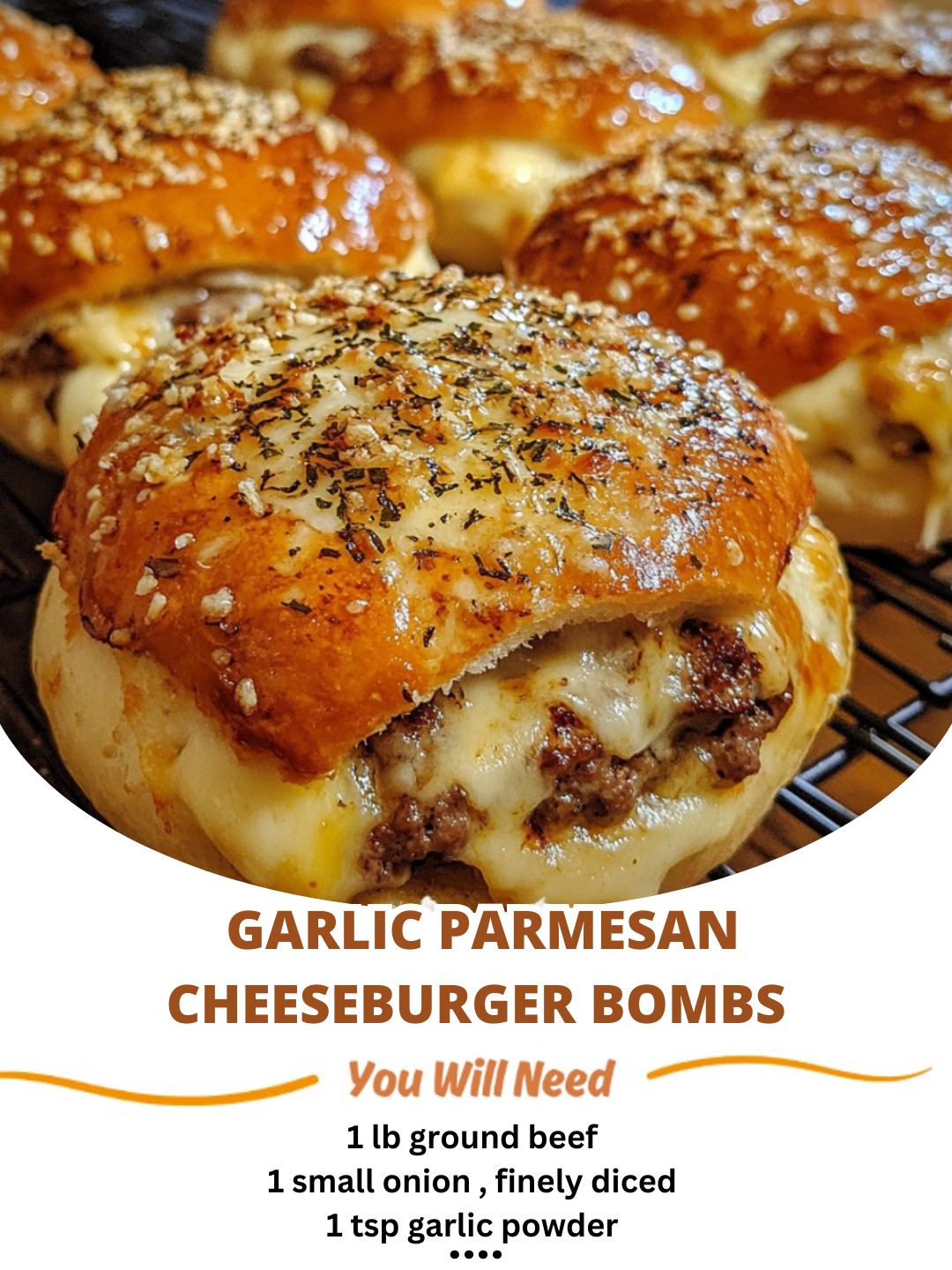 Garlic Parmesan Cheeseburger Bombs