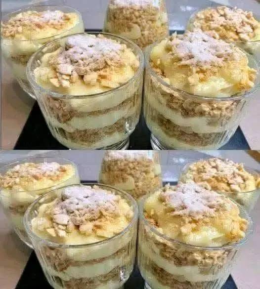 creamy dessert in a glass