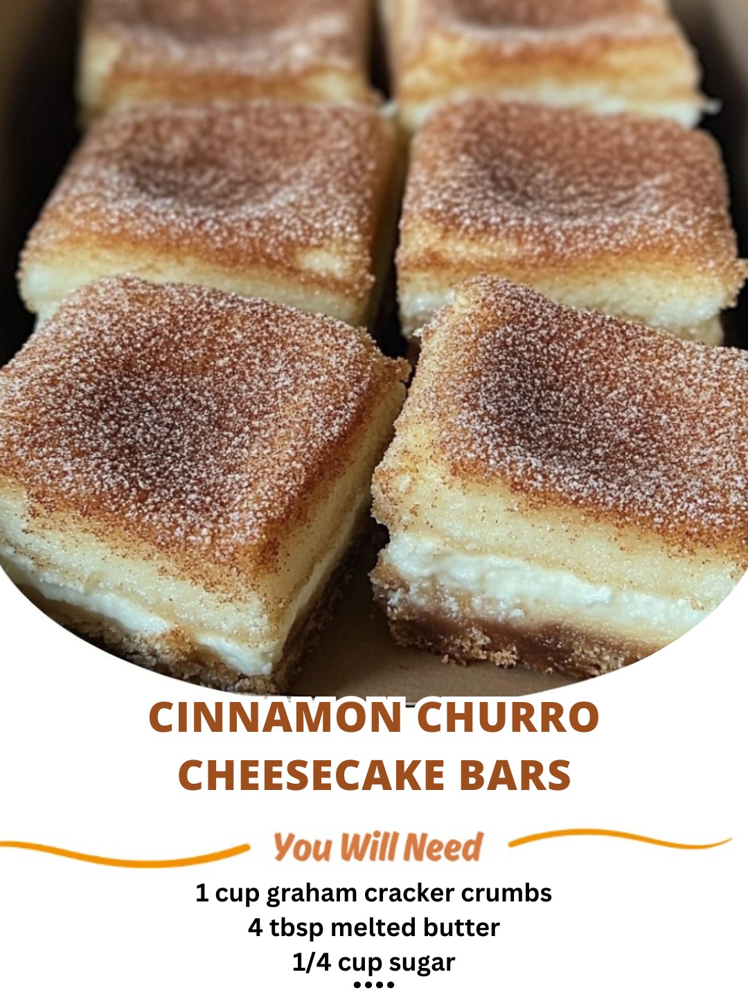 Cinnamon Churro Cheesecake Bars