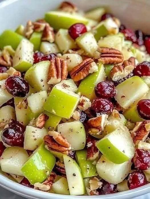 Apple Salad with Honeycrisp Apples, Celery, Grapes, Pecans, and Dried Cranberries-