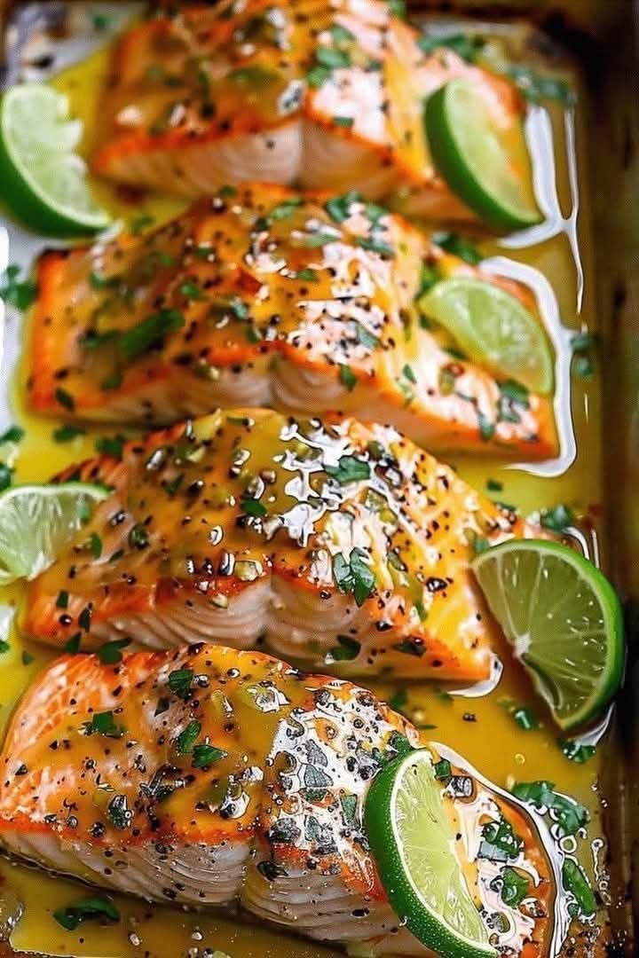 Honey Lime Garlic Butter Salmon