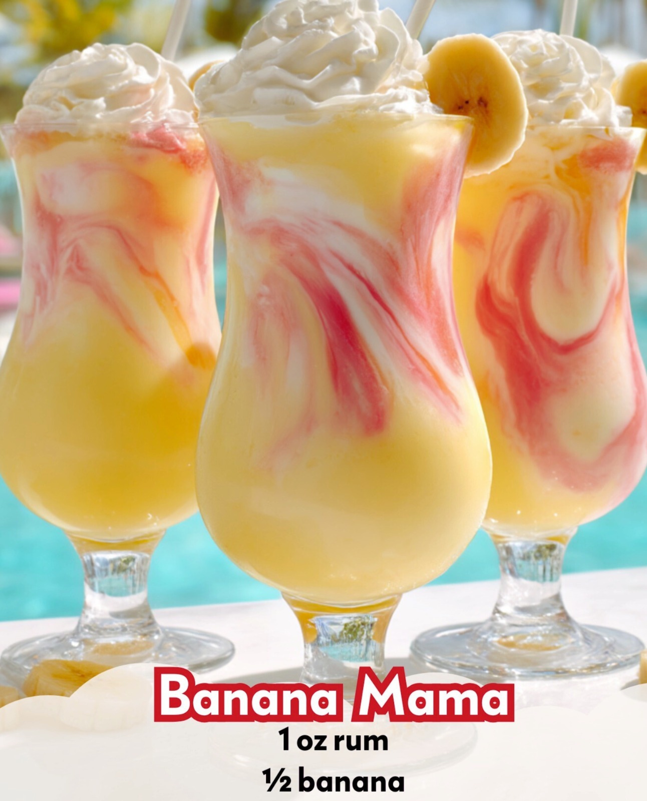 Home🍌🍍 Say Hello to Paradise with the Banana Mama! 🍹 🍌🍍 Say Hello to Paradise with the Banana Mama! 🍹   Get ready to transport yourself to a tropical oasis with the Banana Mama , a delightful and refreshing cocktail (or mocktail!) that’s equal parts creamy, fruity, and fun. This vibrant drink combines the sweetness of banana, the tanginess of pineapple, and a splash of coconut for a taste of pure paradise in every sip. Whether you’re lounging by the pool, hosting a summer party, or just craving a little escape from the everyday, this drink is your ticket to vacation mode. Let’s blend up this island-inspired treat!  Why You’ll Love This Recipe Tropical Vibes: The perfect mix of banana, pineapple, and coconut for a taste of the tropics. Creamy & Refreshing: A luscious texture that’s smooth, cool, and oh-so-satisfying. Versatile: Can be made as a cocktail or a family-friendly mocktail. Easy to Make: Just a few ingredients and a blender are all you need. Ingredients You’ll Need For One Cocktail: 1 medium ripe banana ½ cup fresh or canned pineapple chunks ¼ cup coconut milk (or cream of coconut for extra richness) 1–2 oz white rum (optional, omit for a mocktail) ½ cup ice cubes Optional: 1 tbsp honey or simple syrup (if you prefer it sweeter) For Garnish: Pineapple wedge or slice Maraschino cherry Sprig of mint or edible flower for a pop of color Coconut flakes (optional, for rimming the glass) Step-by-Step Instructions 1. Blend the Ingredients In a blender, combine the banana, pineapple chunks, coconut milk, white rum (if using), and ice cubes. Blend on high speed until smooth and creamy. If the mixture is too thick, add a splash of pineapple juice or water to thin it out. 2. Taste and Adjust Taste the Banana Mama and adjust the sweetness if needed by adding honey, simple syrup, or a bit more pineapple. Blend again briefly to incorporate any adjustments. 3. Prepare the Glass Optional: Rim the glass with coconut flakes by dipping the edge in water or lime juice and then into a plate of shredded coconut. Fill the glass with fresh ice to keep your drink cold. 4. Serve and Garnish Pour the blended mixture into the prepared glass. Garnish with a pineapple wedge, maraschino cherry, and a sprig of mint or an edible flower for a tropical touch. Add a fun paper umbrella or straw for extra flair!