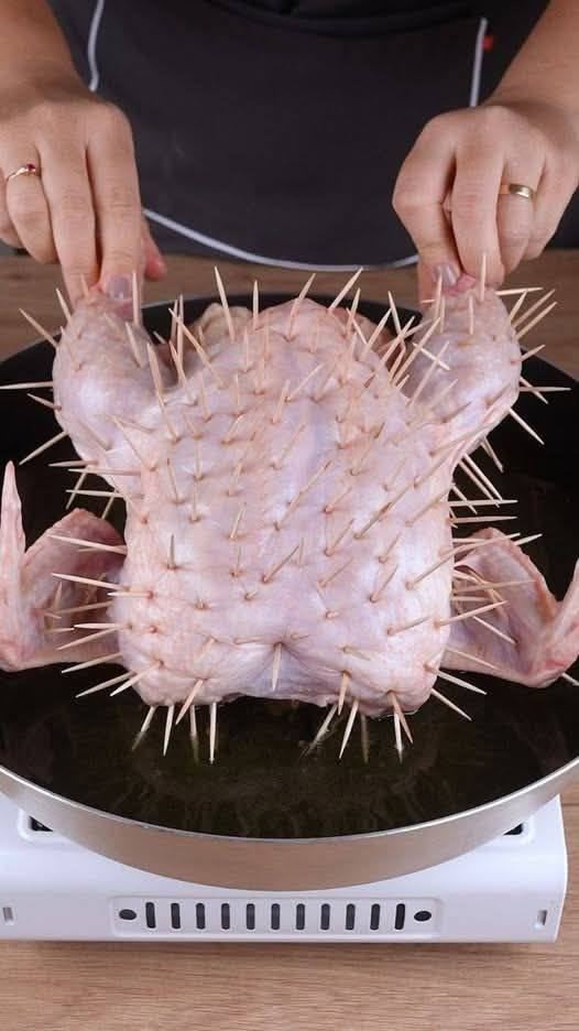 Single Rotisserie Chicken with Toothpicks