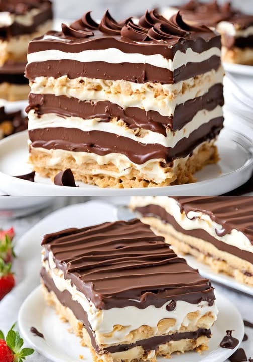 No-Bake Chocolate Eclair Cake
