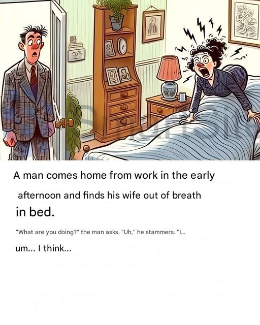 Joke of the day: One day a man finds his wife in bed at 3:00 p.m.…
