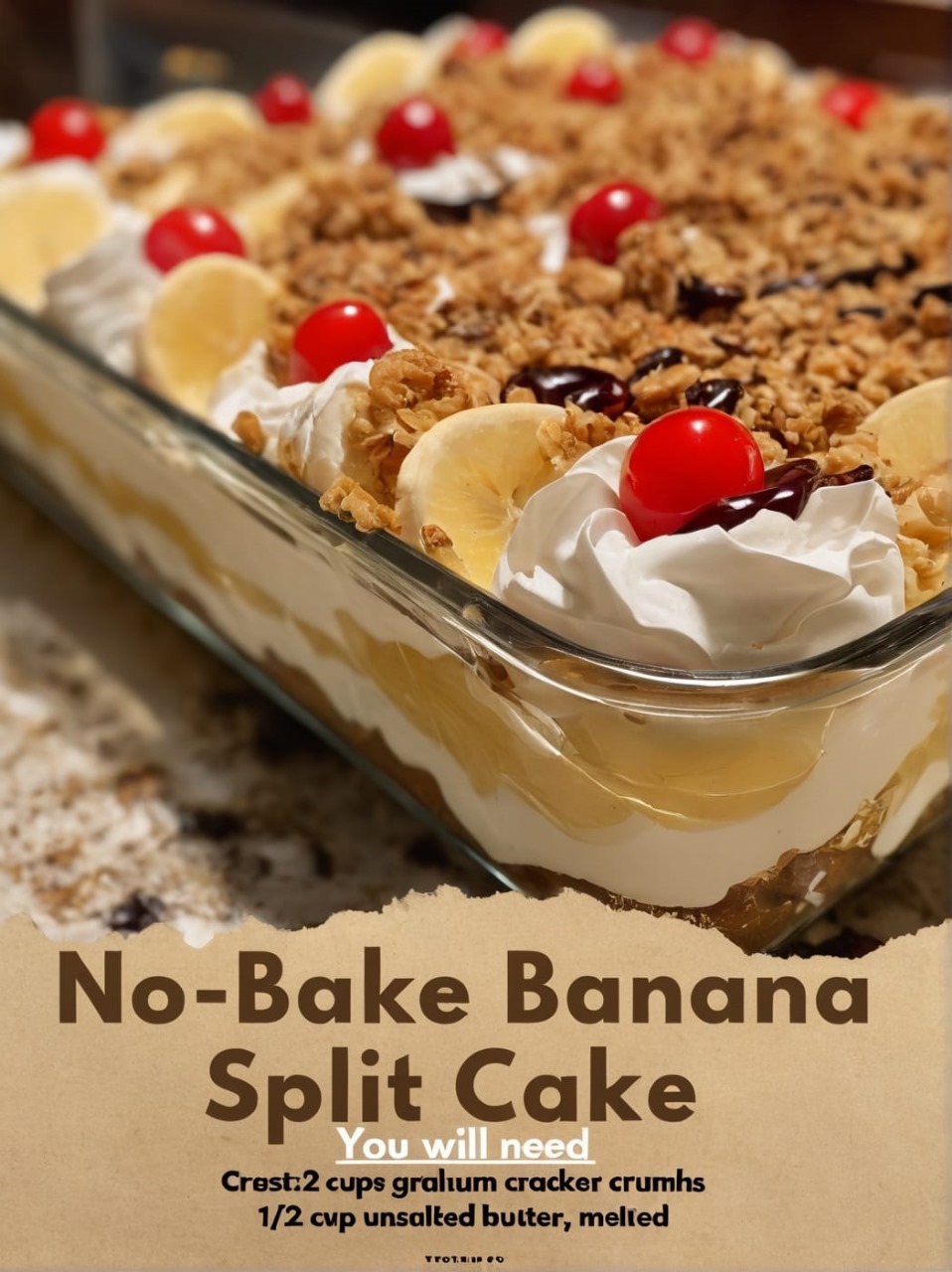 No-Bake Banana Split Cake